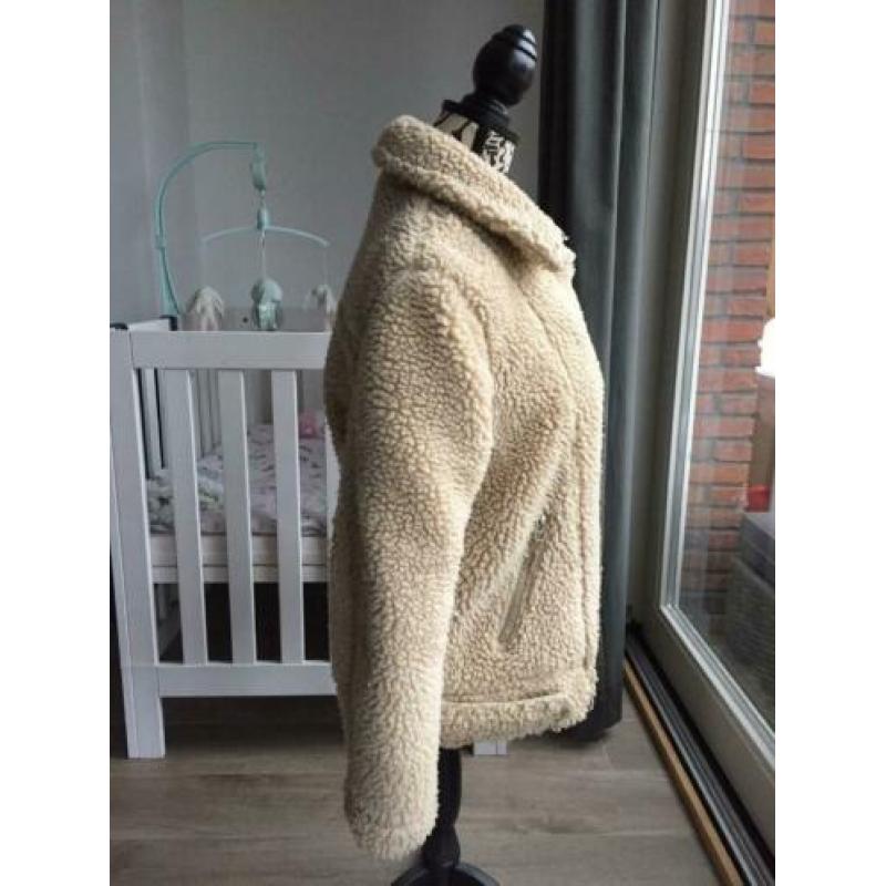 H&M DIVIDED dames winter jas / teddy - wit - maat 36 !