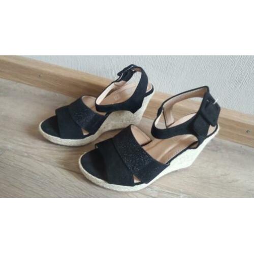Nieuwe espadrille hakken Lucky Shoes LS5095 Black mt 38