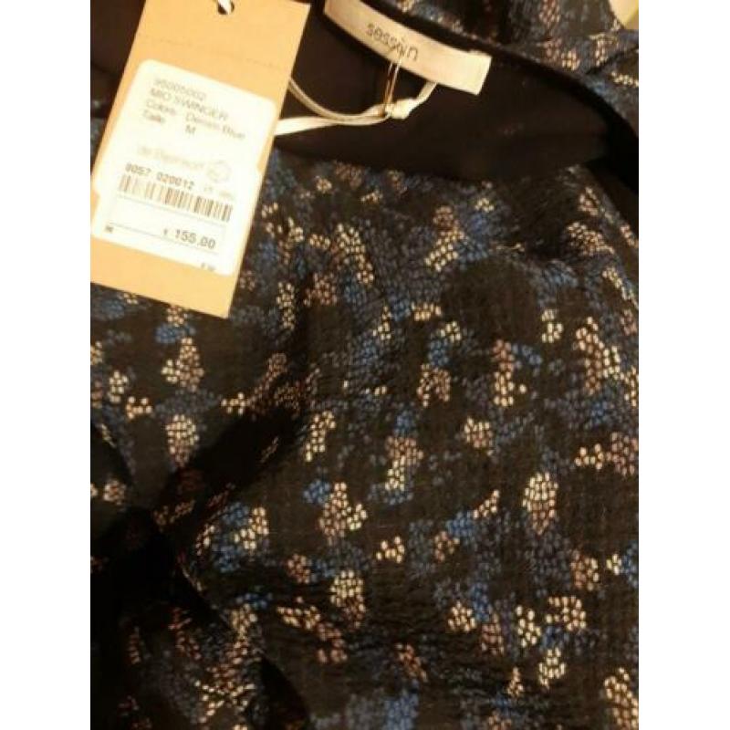 Sessùn fantastisch wikkeljurkje in blauw crêpe NIEUW mt M