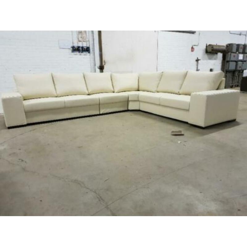 n641 creme leder hoekbank