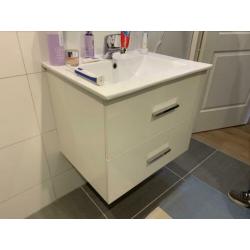 Badkamermeubel wit, twee lades