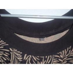 Maat l - tuniek - geel met zwarte print
