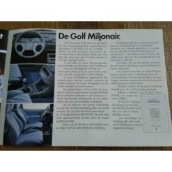 Volkswagen golf 2 Miljonair uitvoering folder
