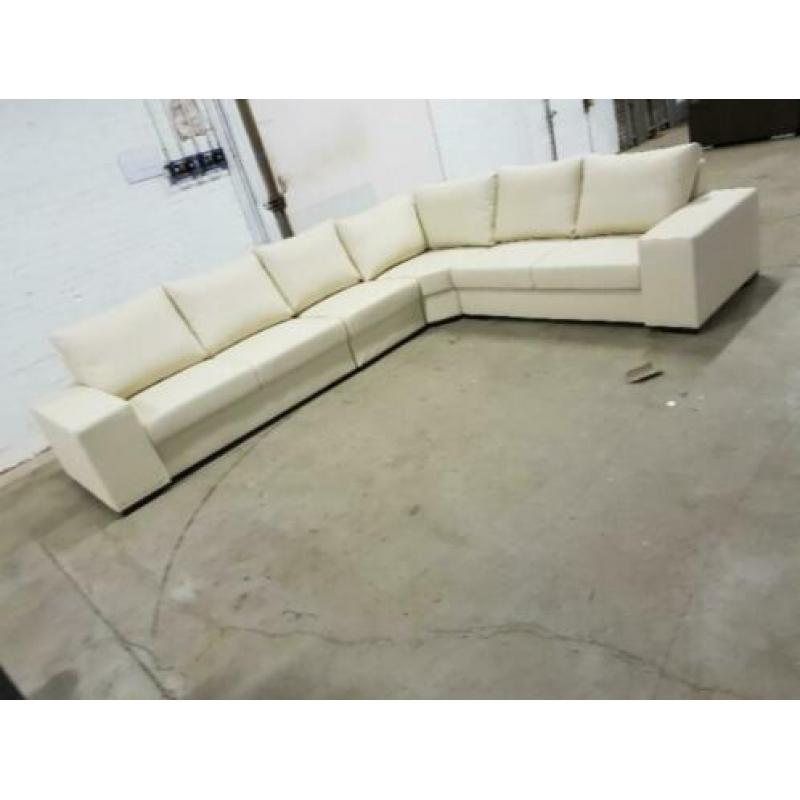 n641 creme leder hoekbank