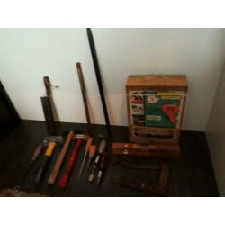 Partij oud degelyk gereedschap..