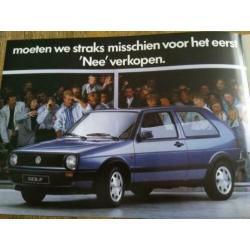 Volkswagen golf 2 Miljonair uitvoering folder