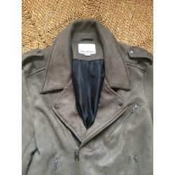 Shine Original biker jack groen / grijs Large slim fit