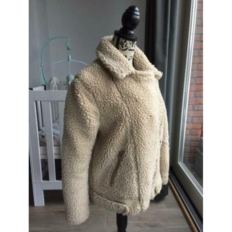H&M DIVIDED dames winter jas / teddy - wit - maat 36 !