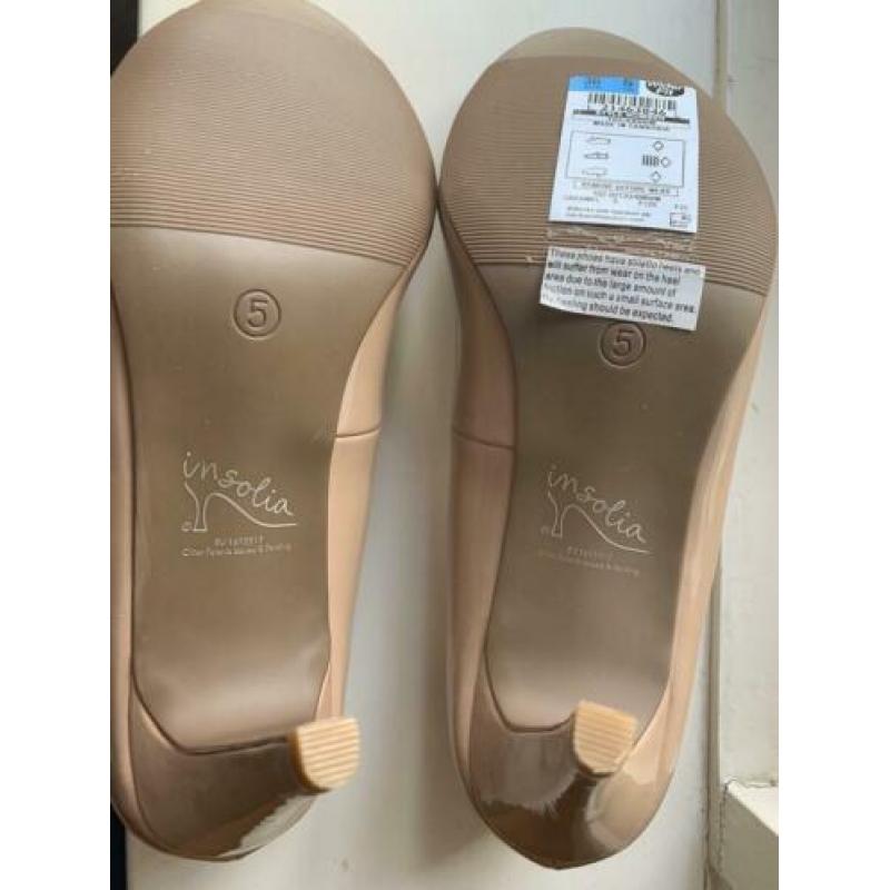 Brand new unworn patent nude heels from M&S size 38 (UK 5)