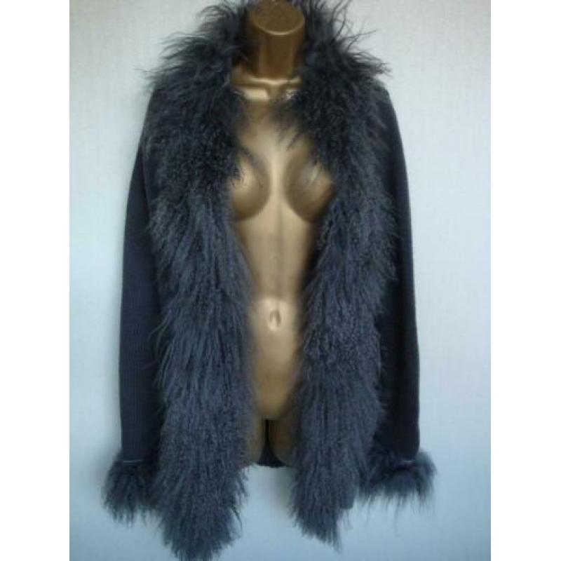 cardigan vest lama grijs maat 38-40