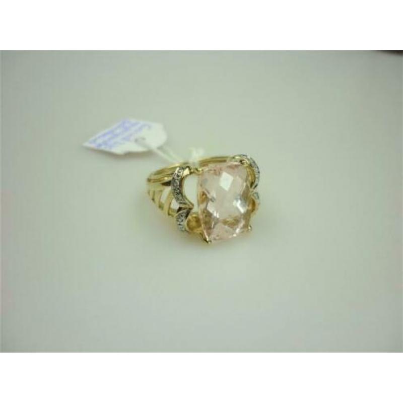 Ring goud morganite en diamanten / Z6199