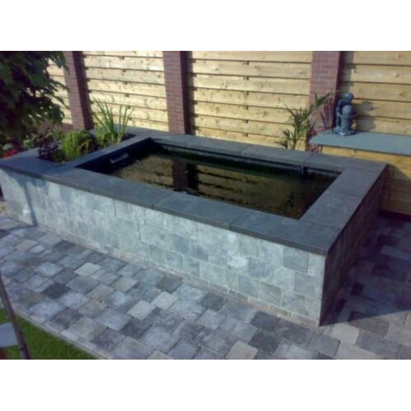 AANBIEDING vijverrand Chinese hardsteen 12 cm breed facet