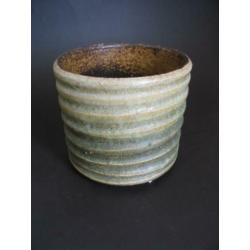 Vintage pot in groen, mogelijk Vest keramiek Gouda