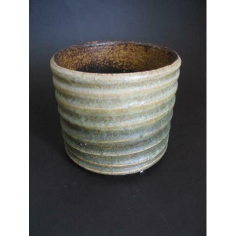 Vintage pot in groen, mogelijk Vest keramiek Gouda
