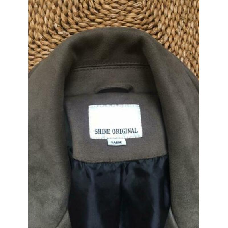 Shine Original biker jack groen / grijs Large slim fit