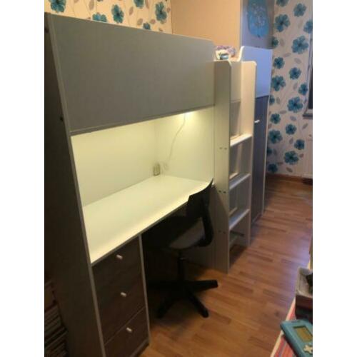 Hoogslaper met bureau en kastruimte incl matras