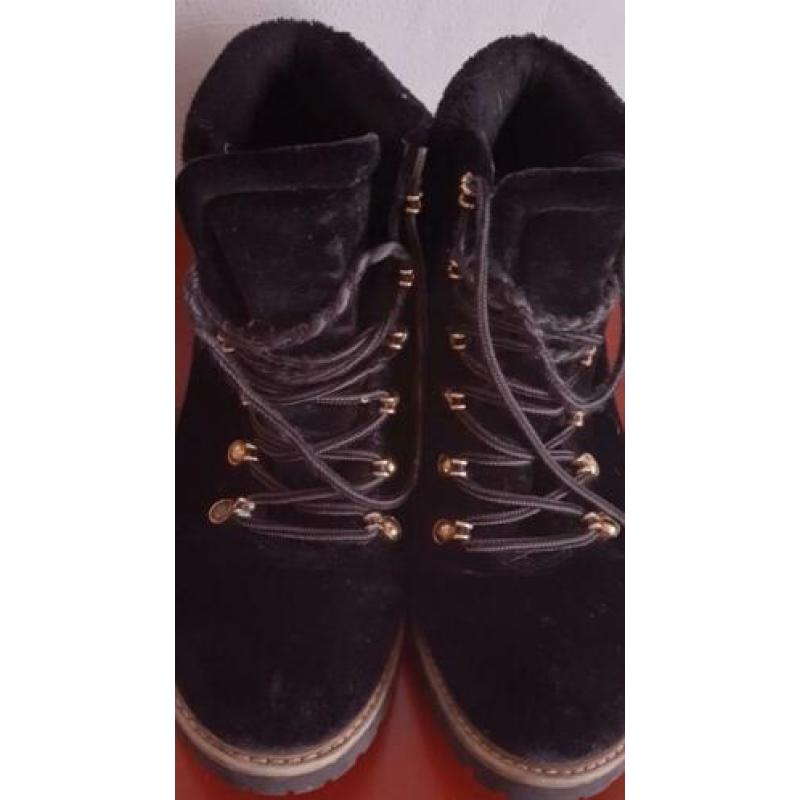 Biker veterlaarzen zwart suede maat 41