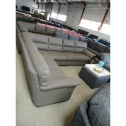 nr33 taupe leder hoekbank