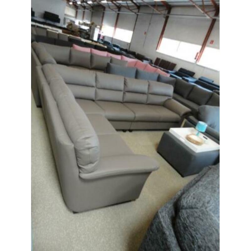 nr33 taupe leder hoekbank