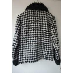 Jas Easy Comfort ruit zwart - wit warm wol,ruit mt 42