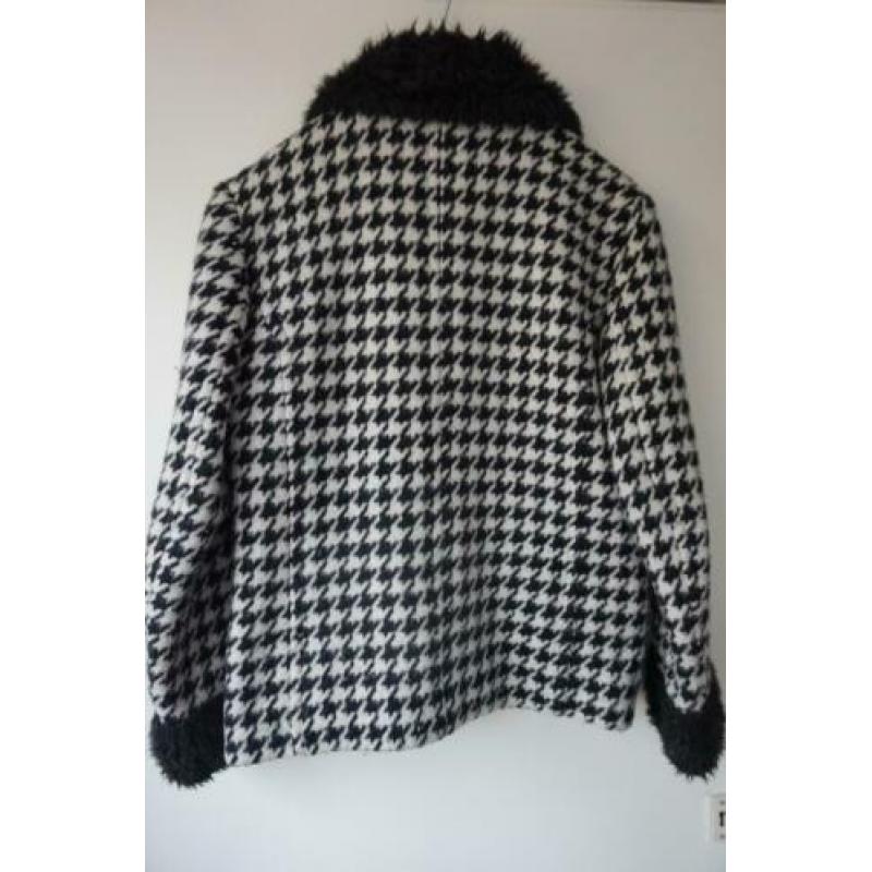 Jas Easy Comfort ruit zwart - wit warm wol,ruit mt 42