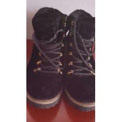 Biker veterlaarzen zwart suede maat 41