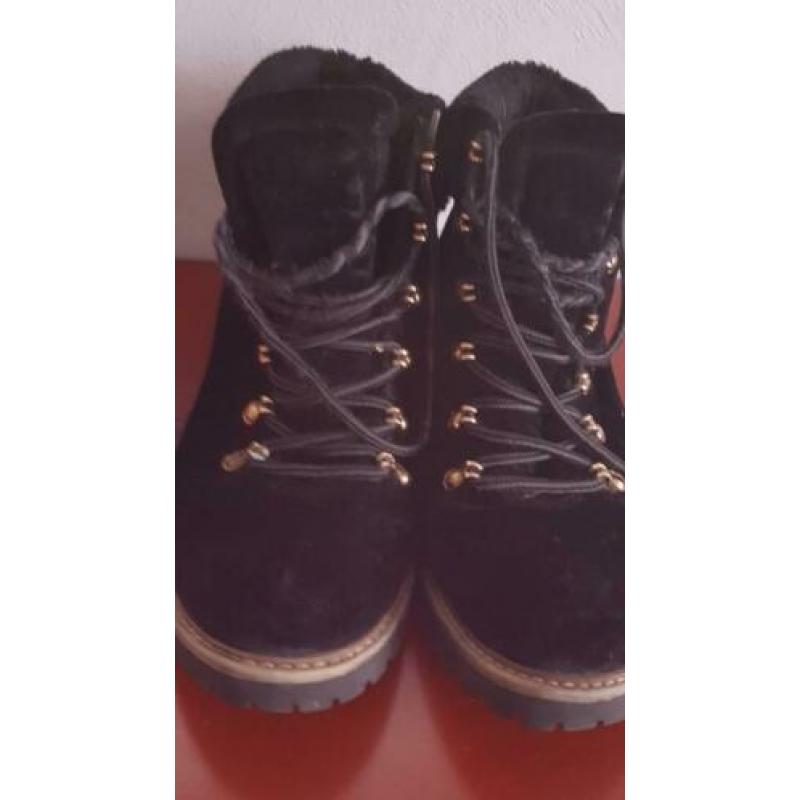 Biker veterlaarzen zwart suede maat 41