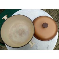 LE CREUSET rond gietijzer pan 29 cm vintage retro Enzo Mari