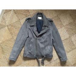 Shine Original biker jack groen / grijs Large slim fit