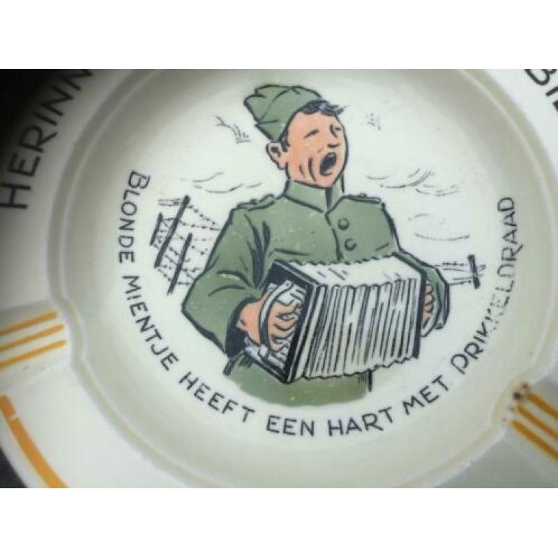Mobilisatie - souvenir 1939 asbak (1) 'Blonde Mientje'