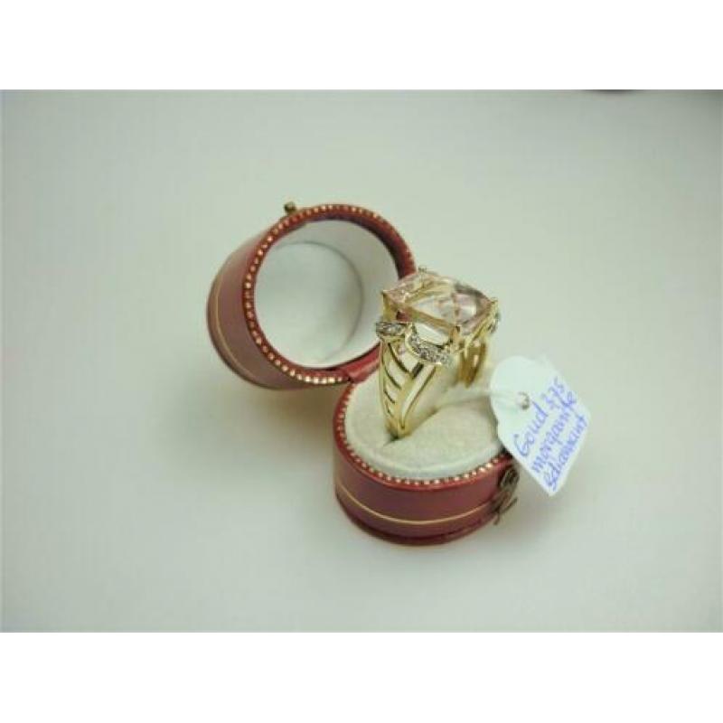 Ring goud morganite en diamanten / Z6199