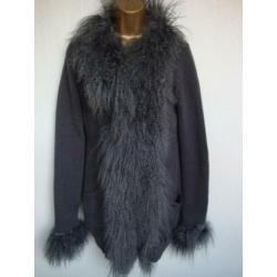 cardigan vest lama grijs maat 38-40