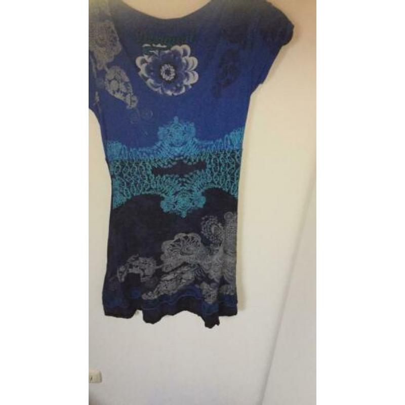 Desigual jurk blauw maat M netjes