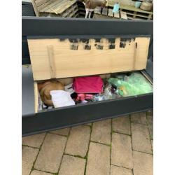 Klep bank antraciet/ zwart mat 150 breed
