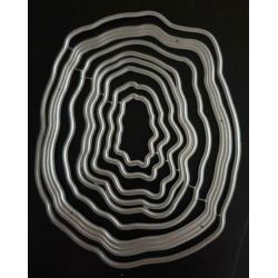 NIEUW Set Metalen Snijmalen Layered Wood Slices
