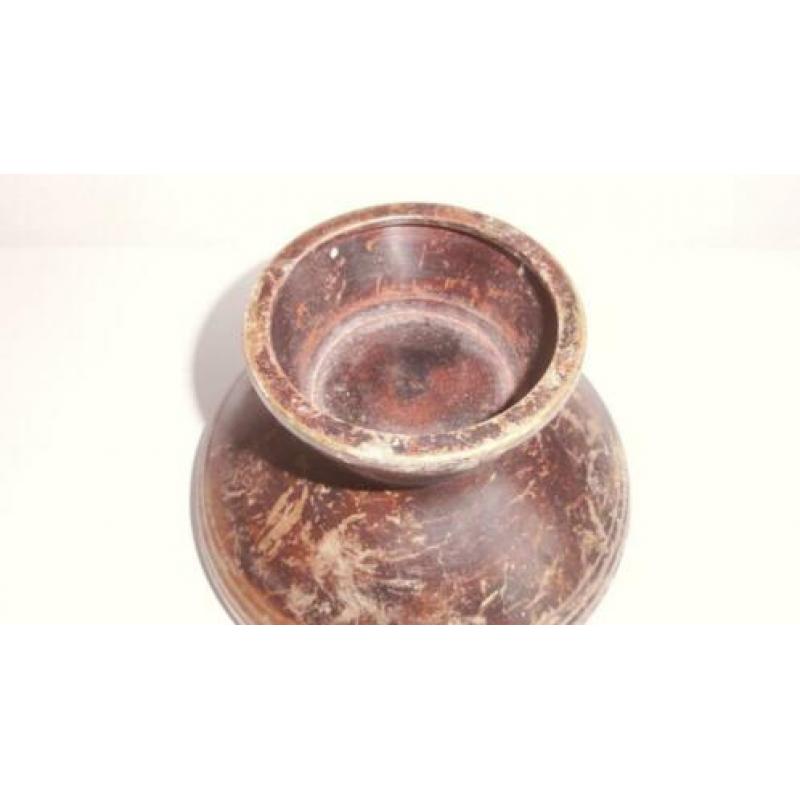 Kandelaar, koper en gebrand koper, bruin en goudkleur