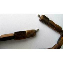 Vintage mooie ketting met grote tijgeroog edelsteen 109 gr