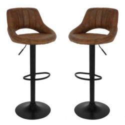 Bar kruk, industrieel, PU microvezel, krukken, zwart, Bruin,
