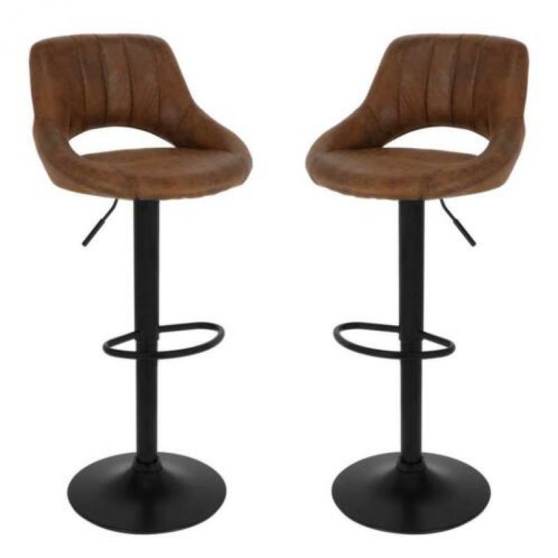 Bar kruk, industrieel, PU microvezel, krukken, zwart, Bruin,