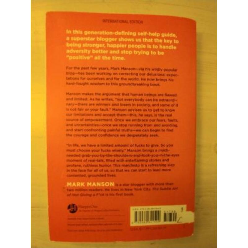 The subtle art of not giving a fuck, Mark Manson