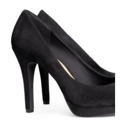 H&M zwarte suede Plateau pumps hakschoenen hak 10 cm maat 40