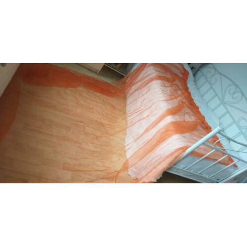 3 stuks oranje glasgordijn