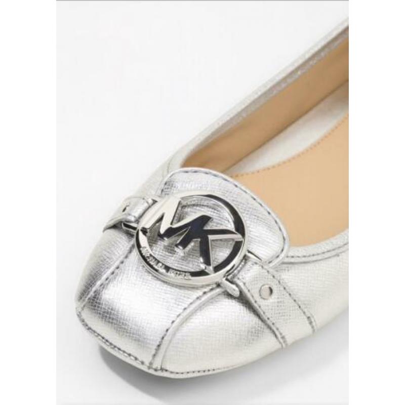 MK Michael Kors ballerina Fulton zilver leer leder
