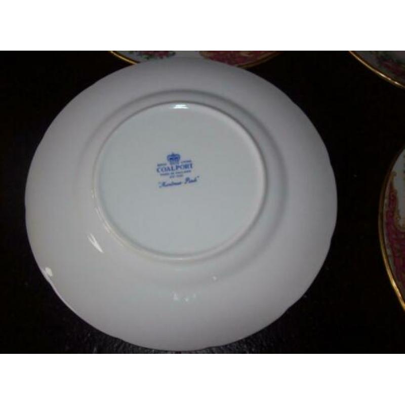 6x gebaksbordje van coalport bone china montrose pink