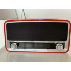 Philips ORT7500 retro radio met bluetooth en DAB rood
