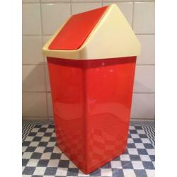 Vintage Curver prullenbak oranje