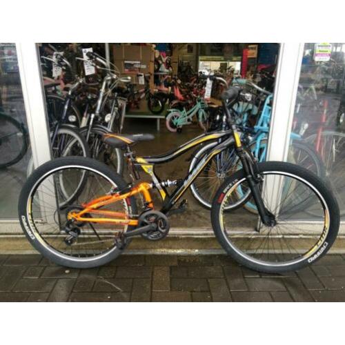 Fietsmaster 26 inch albatros mtb suspension oranje zwart 21v
