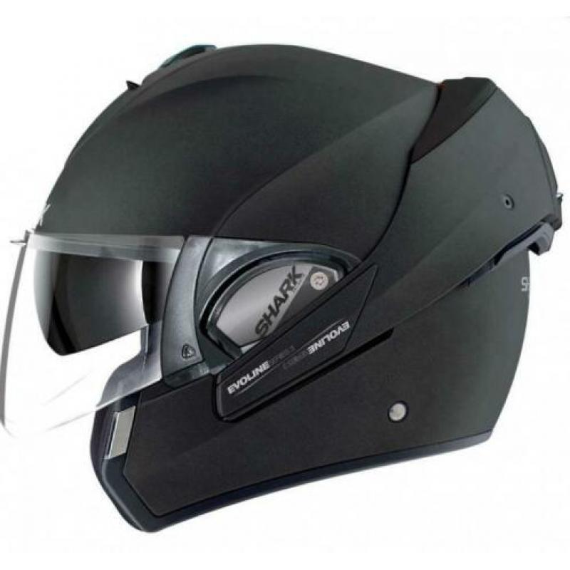 Shark evo 3 mat zwart systeem helm