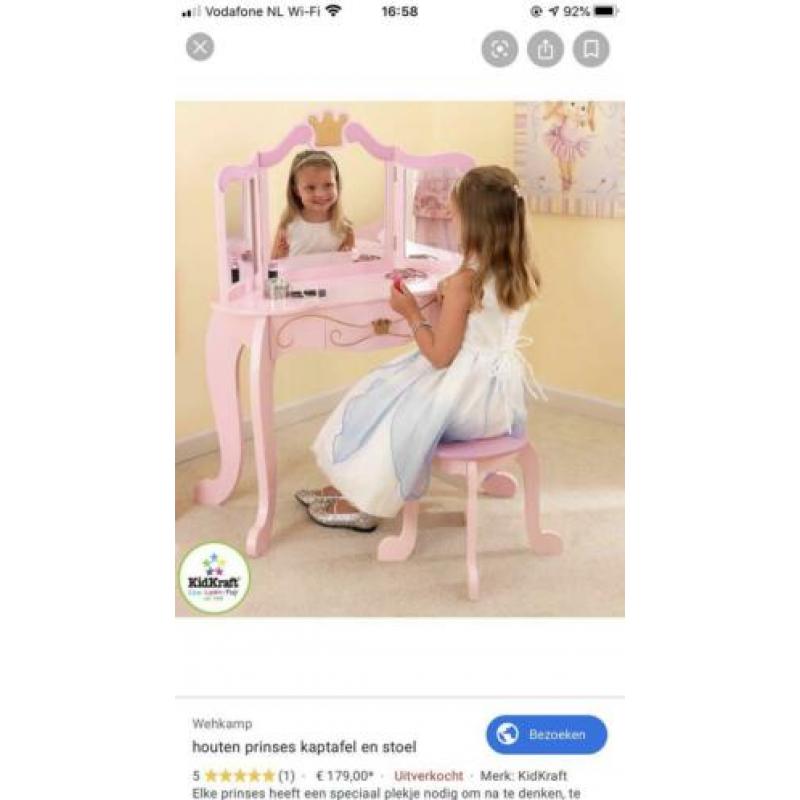 Prinsessen kaptafel KidKraft