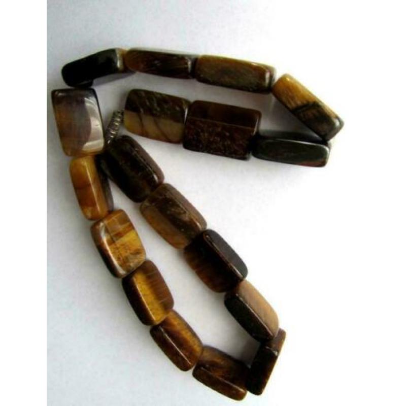 Vintage mooie ketting met grote tijgeroog edelsteen 109 gr